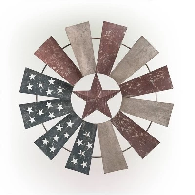 Patriotic Windmill Metal Wall Decor - Alpine Corporation 5 Patriotic Windmill Metal Wall Decor - Alpine Corporation - Image 3