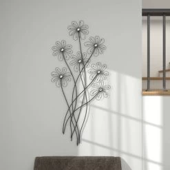 Metal Floral 3D Wire Wall Decor With Crystal Embellishments Black - Olivia & May 20 Metal Floral 3D Wire Wall Decor With Crystal Embellishments Black - Olivia & May -Household Improvement Store GUEST 98df9e0a 0596 4a5a ae6c e583dd3700e7