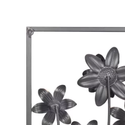 Metal Floral Wall Decor With Black Frame Set Of 2 Gray - Olivia & May -Household Improvement Store GUEST 99f42233 070c 4aad 826e 2a64e778af4e