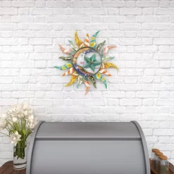 Metal Sun And Moon Indoor Outdoor Iron Wall Decor With Abstract Patterns - Olivia & May -Household Improvement Store GUEST 9a1d82a6 d02f 42d6 b718 5086b41f64e7