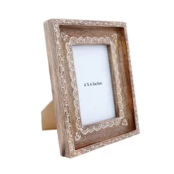 Natural Wood 4 X 6 Inch Henna Pattern Decorative Wood Picture Frame - Foreside Home & Garden 6 Natural Wood 4 X 6 Inch Henna Pattern Decorative Wood Picture Frame - Foreside Home & Garden -Household Improvement Store GUEST 9b1cbd36 6957 4e84 9a61 dd29f0a55740