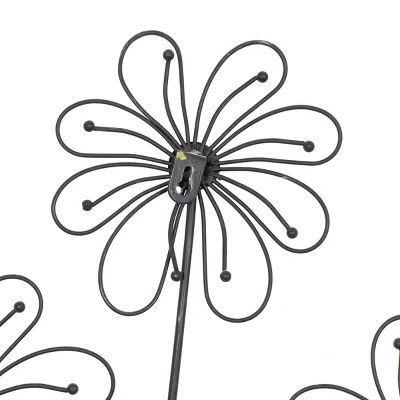 Metal Floral 3D Wire Wall Decor With Crystal Embellishments Black - Olivia & May 8 Metal Floral 3D Wire Wall Decor With Crystal Embellishments Black - Olivia & May - Image 6