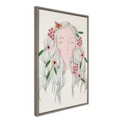 23" X 33" Sylvie Mother Nature Framed Canvas Wall Art By Stacie Bloomfield Natural - Kate And Laurel