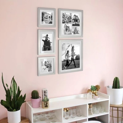 5pc Decorative Stamped Photo Frame Set Silver - Stonebriar Collection 7 5pc Decorative Stamped Photo Frame Set Silver - Stonebriar Collection - Image 5