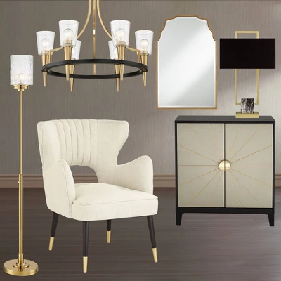 Noble Park Rectangular Vanity Decorative Wall Mirror Modern Beveled Waved Arched Lush Antique Gold Frame 26" Wide For Bathroom 10 Noble Park Rectangular Vanity Decorative Wall Mirror Modern Beveled Waved Arched Lush Antique Gold Frame 26" Wide For Bathroom - Image 8