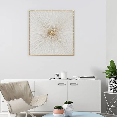 LuxenHome Gold Abstract Flower Square Metal Wall Art 5 LuxenHome Gold Abstract Flower Square Metal Wall Art - Image 3