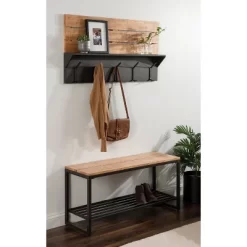 42" X 22" Samuels Decorative Wall Shelf With Hooks Rustic Brown/Black - Kate & Laurel All Things Decor 17 42" X 22" Samuels Decorative Wall Shelf With Hooks Rustic Brown/Black - Kate & Laurel All Things Decor -Household Improvement Store GUEST a59be970 a877 44ae a9de 0f734b810b58