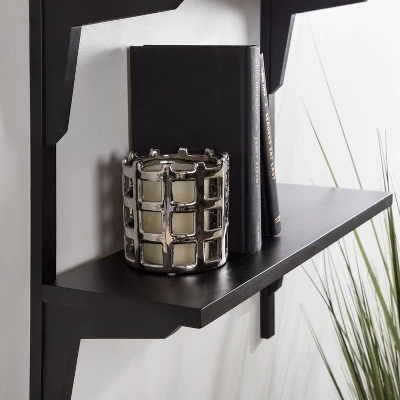 24" X 8" X 24" Meridien Wood Wall Shelf Black - Kate & Laurel All Things Decor 8 24" X 8" X 24" Meridien Wood Wall Shelf Black - Kate & Laurel All Things Decor - Image 6