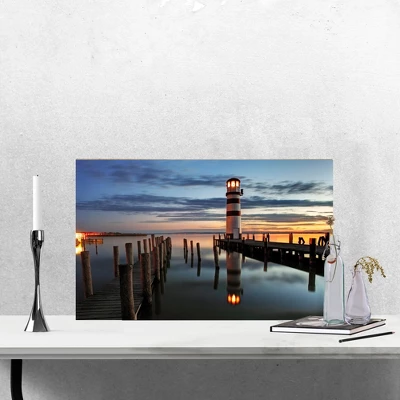 Northlight LED Lighted Coastal Sunset Lighthouse Scene Canvas Wall Art 15.75" X 23.5" 3 Northlight LED Lighted Coastal Sunset Lighthouse Scene Canvas Wall Art 15.75" X 23.5"