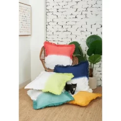 Carol & Frank 22" X 22" Aster Citron Throw Pillow