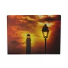 Northlight LED Lighted Lighthouse And Lantern Lamp Post With Amber Sky Canvas Wall Art 15.75" X 11.75" -Household Improvement Store GUEST a944d7cc 30c4 4727 9af2 d683630f8abd