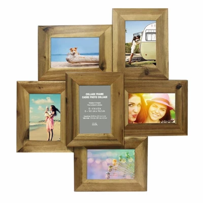 Studio Decor 6-Opening Decorative Rustic Natural Wood 4" X 6" Hanging Collage Picture Frame For Entryway, Stairway, Office, And Living Room (3 Pack) 3 Studio Decor 6-Opening Decorative Rustic Natural Wood 4" X 6" Hanging Collage Picture Frame For Entryway, Stairway, Office, And Living Room (3 Pack)