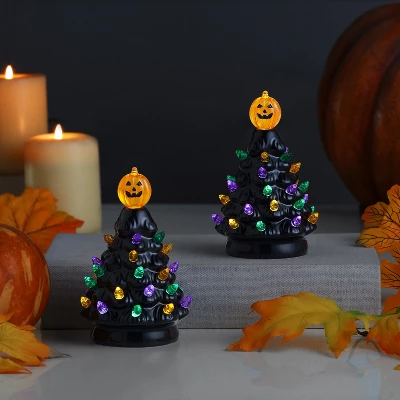 Mr. Halloween Nostalgic Ceramic LED Halloween Tree 5.4" - Set Of 2 9 Mr. Halloween Nostalgic Ceramic LED Halloween Tree 5.4" - Set Of 2 - Image 7