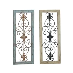 Set Of 2 Wood Scroll Arabesque Wall Decors Natural/Black - Olivia & May 16 Set Of 2 Wood Scroll Arabesque Wall Decors Natural/Black - Olivia & May -Household Improvement Store GUEST acae9399 8564 4710 a00f 5f3d41a44bfd
