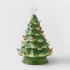 14.5" Battery Operated Lit Ceramic Christmas Tree Green - Wondershop™