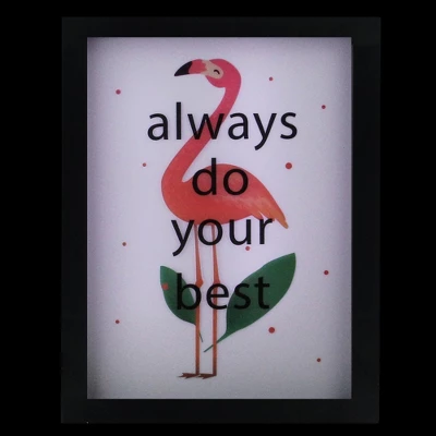 Northlight LED Lighted 'Always Do Your Best' Flamingo Framed Light Box 9" X 7" 4 Northlight LED Lighted 'Always Do Your Best' Flamingo Framed Light Box 9" X 7" - Image 2