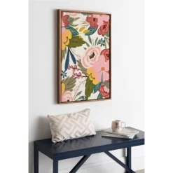 23" X 33" Slyvie Softly Framed Canvas Wall Art By Mia Charro Gold - Kate And Laurel -Household Improvement Store GUEST ae8e10cd 6f84 44f8 8d47 4ba371d64a5c