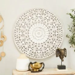 Wooden Floral Handmade Intricately Carved Wall Decor With Mandala Design - Olivia & May 12 Wooden Floral Handmade Intricately Carved Wall Decor With Mandala Design - Olivia & May -Household Improvement Store GUEST aea6846b 30f0 4ebf 9229 b4d32b247538