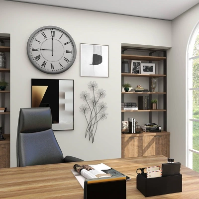 Metal Floral 3D Wire Wall Decor With Crystal Embellishments Black - Olivia & May 15 Metal Floral 3D Wire Wall Decor With Crystal Embellishments Black - Olivia & May - Image 13