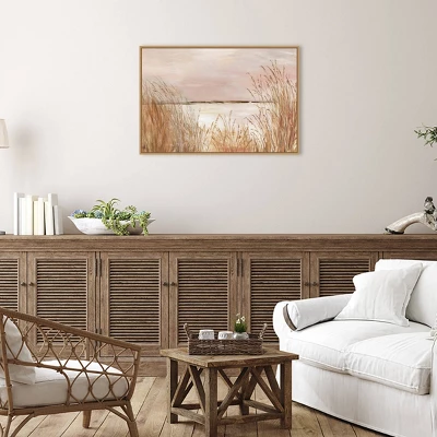 33" X 23" Golden Pink Beach By Allison Pearce Framed Canvas Wall Art Print - Amanti Art 5 33" X 23" Golden Pink Beach By Allison Pearce Framed Canvas Wall Art Print - Amanti Art - Image 3