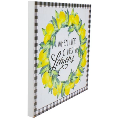 Northlight White And Black Gingham "When Life Gives You Lemons" Decorative Wall Art 13.75" 4 Northlight White And Black Gingham "When Life Gives You Lemons" Decorative Wall Art 13.75" - Image 2