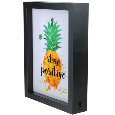 Northlight 9” LED Lighted 'Stay Positive' Pineapple Framed Light Box 3 Northlight 9” LED Lighted 'Stay Positive' Pineapple Framed Light Box
