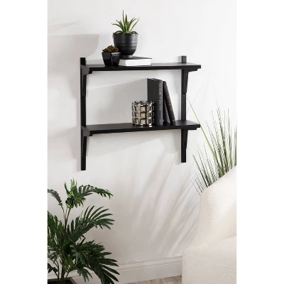 24" X 8" X 24" Meridien Wood Wall Shelf Black - Kate & Laurel All Things Decor 7 24" X 8" X 24" Meridien Wood Wall Shelf Black - Kate & Laurel All Things Decor - Image 5