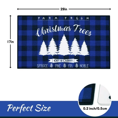 Trinity Plaid White Christmas Tree Non-Slip Decorative Doormat, 17" X 29" 3 Trinity Plaid White Christmas Tree Non-Slip Decorative Doormat, 17" X 29"