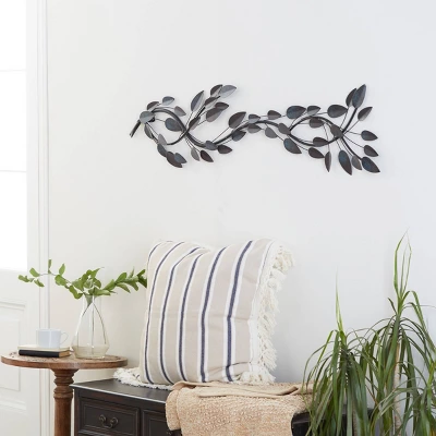 Traditional Metal Leaf Wall Decor Brown - Olivia & May 4 Traditional Metal Leaf Wall Decor Brown - Olivia & May - Image 2