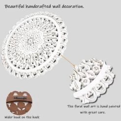 LuxenHome White Wood Flower 23.86" Round Wall Decor Home Decor Interior Design 15 LuxenHome White Wood Flower 23.86" Round Wall Decor Home Decor Interior Design -Household Improvement Store GUEST b6c9f832 9e86 405b ba71 db32716fd719