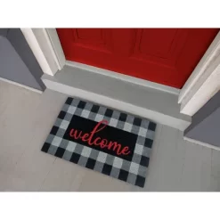 1'4" X 2'4" Buffalo Plaid Welcome Indoor/Outdoor Coir Doormat Red/Black/Gray - Entryways 7 1'4" X 2'4" Buffalo Plaid Welcome Indoor/Outdoor Coir Doormat Red/Black/Gray - Entryways -Household Improvement Store GUEST b6fd5623 dd27 4cfb 9190 8bb6542797ae