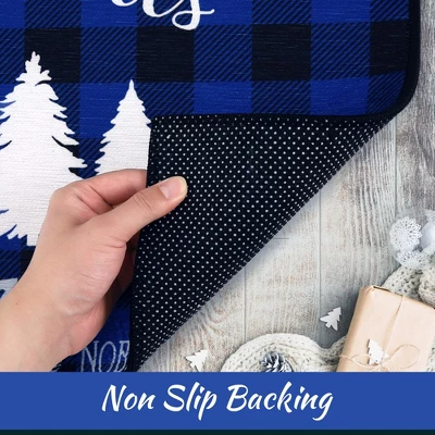 Trinity Plaid White Christmas Tree Non-Slip Decorative Doormat, 17" X 29" 4 Trinity Plaid White Christmas Tree Non-Slip Decorative Doormat, 17" X 29" - Image 2