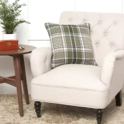 C&F Home 18" X 18" Dawson Green Plaid Spring Woven Throw Pillow