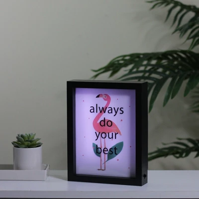 Northlight LED Lighted 'Always Do Your Best' Flamingo Framed Light Box 9" X 7" 5 Northlight LED Lighted 'Always Do Your Best' Flamingo Framed Light Box 9" X 7" - Image 3