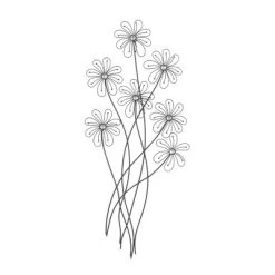 Metal Floral 3D Wire Wall Decor With Crystal Embellishments Black - Olivia & May