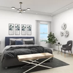 Metal Floral Wall Decor With Black Frame Set Of 2 Gray - Olivia & May -Household Improvement Store GUEST bbc78f4d 832c 402e af8b 78bbadc38176