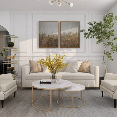 Set Of 2 Canvas Geode Glitter Flakes Framed Wall Arts With Gold Frame - CosmoLiving By Cosmopolitan 6 Set Of 2 Canvas Geode Glitter Flakes Framed Wall Arts With Gold Frame - CosmoLiving By Cosmopolitan - Image 4