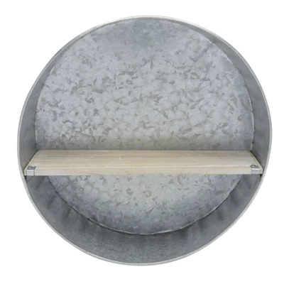 Farmlyn Creek Galvanized Metal Round Floating Shelf (12.5 In) 6 Farmlyn Creek Galvanized Metal Round Floating Shelf (12.5 In) - Image 4