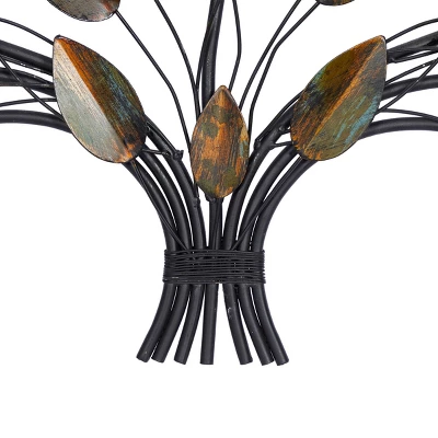 14" X 47" Metal Leaf Wall Decor Brown - Olivia & May 8 14" X 47" Metal Leaf Wall Decor Brown - Olivia & May - Image 6