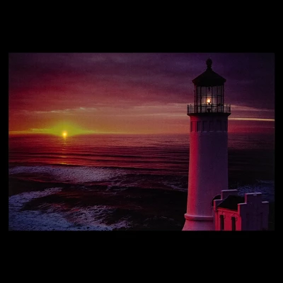 Northlight 23.75" LED Lighted Sunset Lighthouse Seaside Scene Canvas Wall Art 4 Northlight 23.75" LED Lighted Sunset Lighthouse Seaside Scene Canvas Wall Art - Image 3