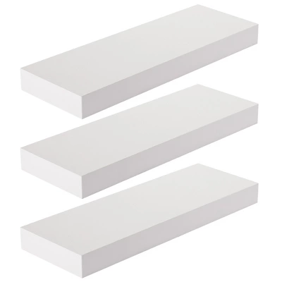 Sorbus Rustic Wood Hanging Rectangle Wall Shelves 7 Sorbus Rustic Wood Hanging Rectangle Wall Shelves - Image 5