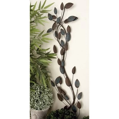 Traditional Metal Leaf Wall Decor Brown - Olivia & May 3 Traditional Metal Leaf Wall Decor Brown - Olivia & May