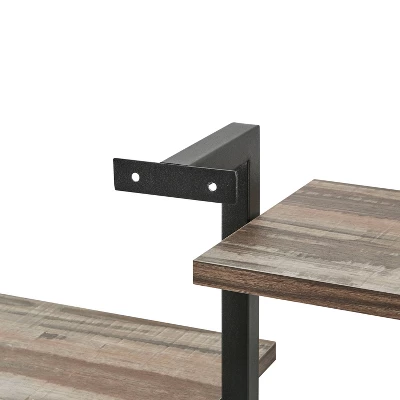 4-Tier Sienna Vertical Wall Shelf Unit Black/Rustic - Danya B. 7 4-Tier Sienna Vertical Wall Shelf Unit Black/Rustic - Danya B. - Image 5