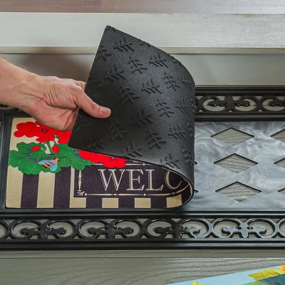 Evergreen Black Fleur Scroll Sassafras Floor Mat Indoor Outdoor Rubber Tray 18"x30" Fits Sassafras Inserts 10"x22" Black 5 Evergreen Black Fleur Scroll Sassafras Floor Mat Indoor Outdoor Rubber Tray 18"x30" Fits Sassafras Inserts 10"x22" Black - Image 3