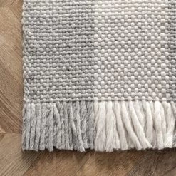 NuLOOM Ellis Hand Woven Farmhouse Plaid Fringe Area Rug -Household Improvement Store GUEST c8bfe2e5 3379 4d28 b1e0 11b43e6debd5