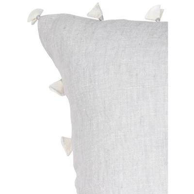 Light Grey Tassels Down Alternative So Soft Linen Pillow - Anaya 5 Light Grey Tassels Down Alternative So Soft Linen Pillow - Anaya - Image 3