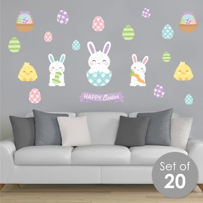 Big Dot Of Happiness Spring Easter Bunny - Peel And Stick Nursery And Home Decor Vinyl Wall Art Stickers - Wall Decals - Set Of 20 3 Big Dot Of Happiness Spring Easter Bunny - Peel And Stick Nursery And Home Decor Vinyl Wall Art Stickers - Wall Decals - Set Of 20
