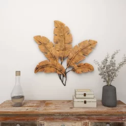 Metal Leaf Clutter Palm Wall Decor With Distressed Textured Brown - Olivia & May 21 Metal Leaf Clutter Palm Wall Decor With Distressed Textured Brown - Olivia & May -Household Improvement Store GUEST cba96d96 8e71 4875 8356 2a9f4522d77f