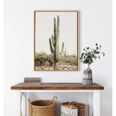23" X 33" Sylvie Sunrise Cactus Framed Canvas By Amy Peterson Natural - Kate & Laurel All Things Decor 6 23" X 33" Sylvie Sunrise Cactus Framed Canvas By Amy Peterson Natural - Kate & Laurel All Things Decor - Image 4