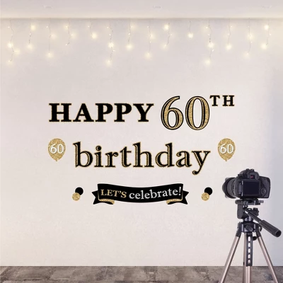 Big Dot Of Happiness Adult 60th Birthday - Gold - Peel And Stick Birthday Party Decoration - Wall Decals Backdrop 6 Big Dot Of Happiness Adult 60th Birthday - Gold - Peel And Stick Birthday Party Decoration - Wall Decals Backdrop - Image 4